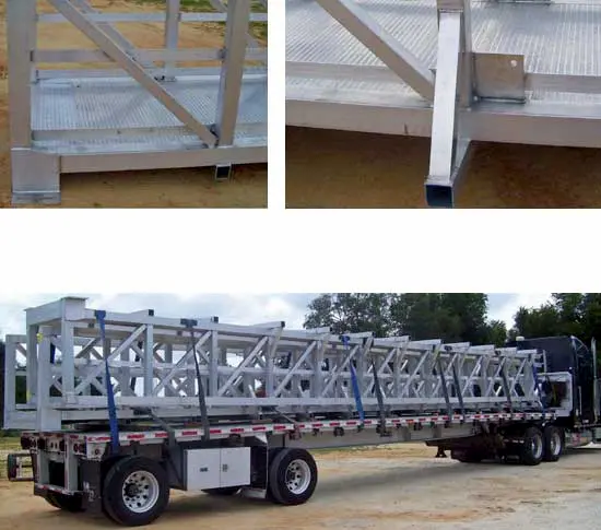 Aluminum bridge on truck